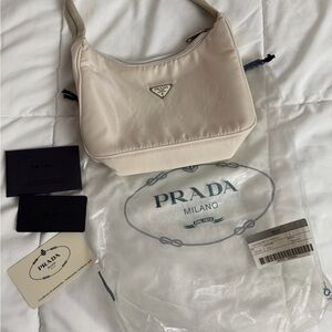 Prada Women's Shoulder Bag in Cream